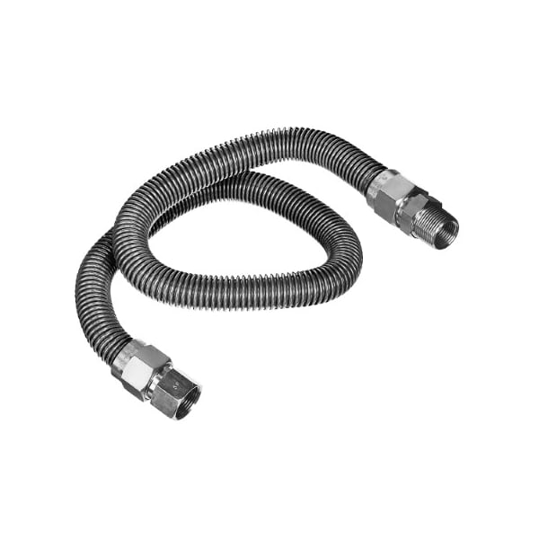 Flextron Gas Line Hose 3/8'' O.D.x36'' Length 3/8" FIPx1/2" MIP Fittings, Stainless Steel Flexible Connector FTGC-SS14-36J - main